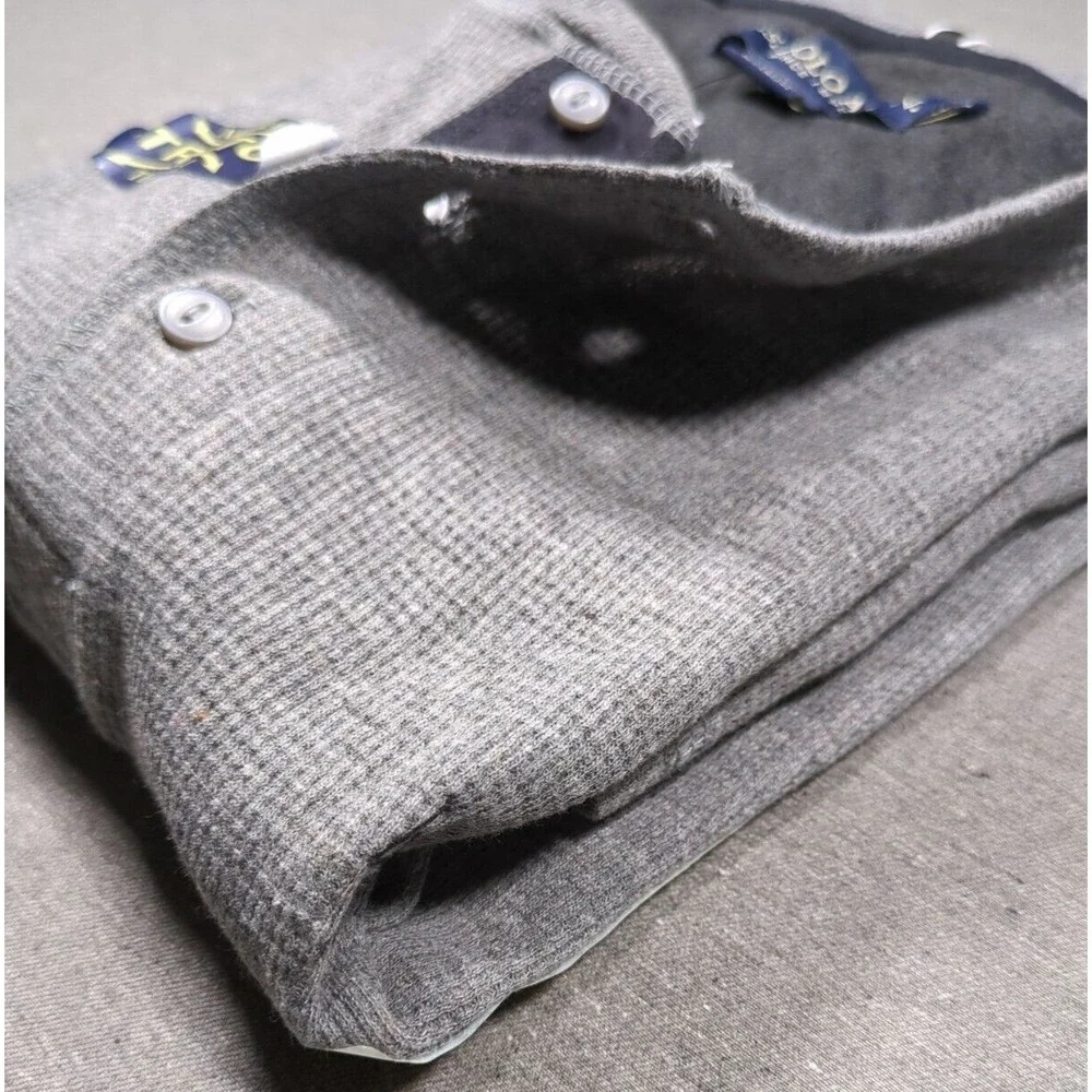 US Polo Assn‎ Gray Waffle Knit Thermal Pullover Mens Size XXL Warm Base Layer